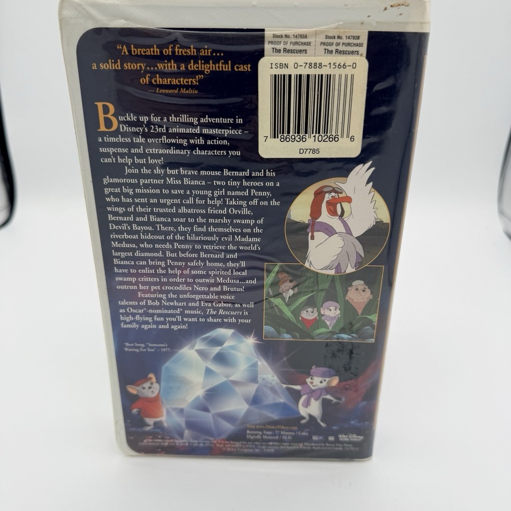 Disney The Rescuers VHS Masterpiece Collection Clamshell 1999 ISBN 0788815660 - Picture 2 of 2